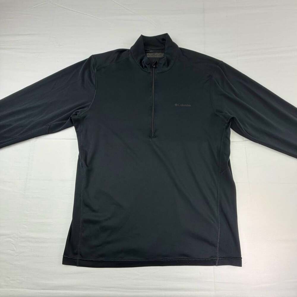 Columbia Men’s Half Zip Athletic Base Layer Black Polyester  Size Large